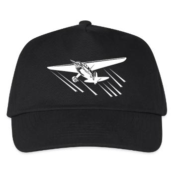 Umriss Sport Flugzeug - Kinder Basecap - Schwarz - Vorne