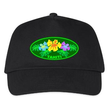 tahiti Hibiskus - Kinder Basecap - Schwarz - Vorne