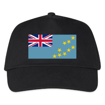 Tuvalu Flagg - Kinder Basecap - Schwarz - Vorne