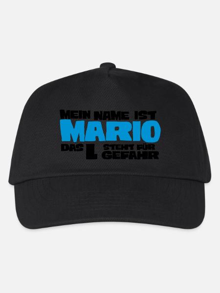 mario - Kinder Basecap - Schwarz