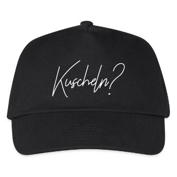 Kuscheln Schmusen Umarmung Free hugs Geschenk - Kinder Basecap - Schwarz - Vorne