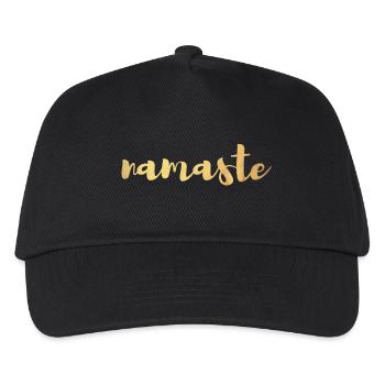 Namaste Yoga Gold Meditation Shirt Handwriting om - Kids’ Baseball Cap - black - Front