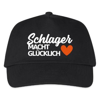 Schlager macht glücklich deutscher Schlager Spruch - Kinder Basecap - Schwarz - Vorne