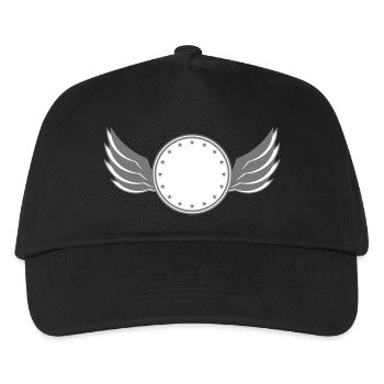 sterne kreis rahmen rund fluegel ring schild wappe - Kinder Basecap - Schwarz - Vorne