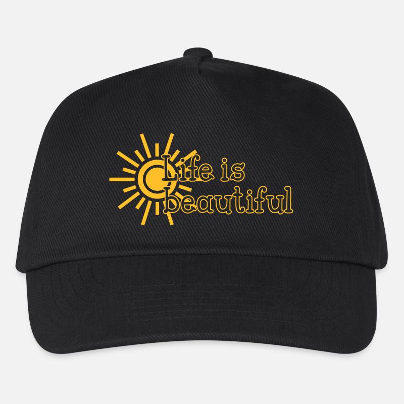 Life is beautiful - Kinder Basecap - Schwarz