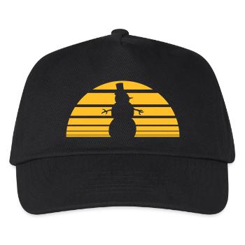 streifen schneemann sonne warm sommer heiss schmel - Kinder Basecap - Schwarz - Vorne