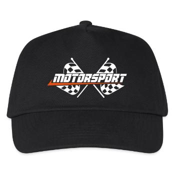 Motorsport Fahnen - Kinder Basecap - Schwarz - Vorne