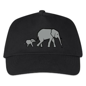 Elefant, Elefanten - Kinder Basecap - Schwarz - Vorne