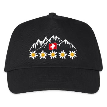 Suisse, montagnes, glaciers, vacances - Casquette de baseball Enfant - noir - Devant