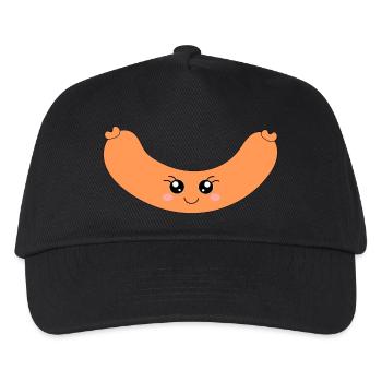 Kawaii Hotdog Wurst - Kinder Basecap - Schwarz - Vorne
