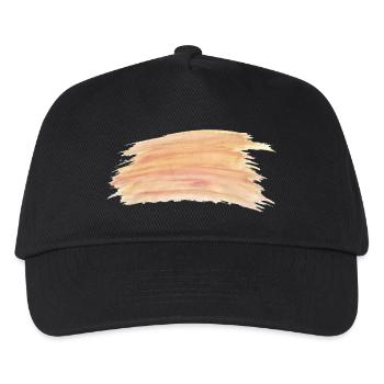 Peach Watercolor Stripes - Kids’ Baseball Cap - black - Front
