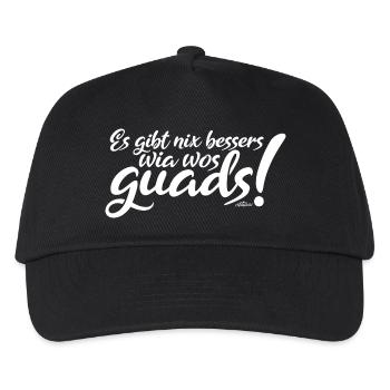 Alpenplatzl | Es gibt nix bessers wia wos guads! - Kinder Basecap - Schwarz - Vorne