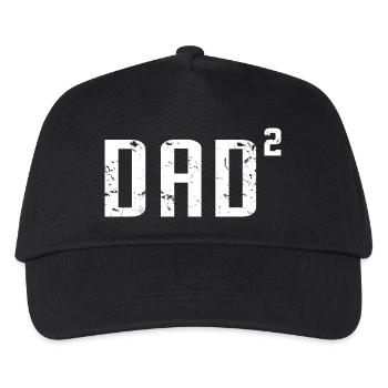 DAD von 2 - lustige Vatertagsgeschenk - Papa zwei Kinder - Kinder Basecap - Schwarz - Vorne