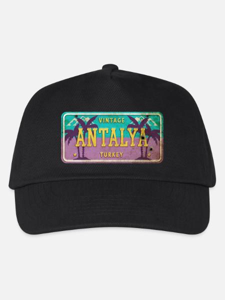 Antalya Türkei Beach Vintage Schild - Kinder Basecap - Schwarz