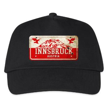 Innsbruck Österreich Vintage Schild - Kinder Basecap - Schwarz - Vorne