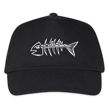 Bornholm Fisch - Fischgräte - Kinder Basecap - Schwarz - Vorne