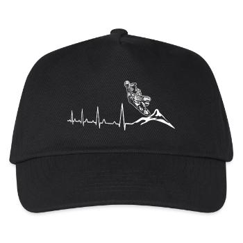 Mountain Bike Downhill Heartbeat - Kids’ Baseball Cap - black - Front