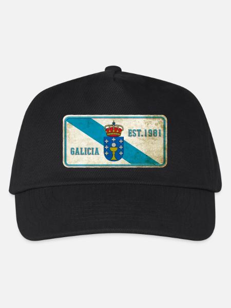 Galicien Vintage Schild - Kinder Basecap - Schwarz