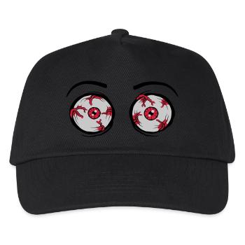 2 crazy scary eyes - Kids’ Baseball Cap - black - Front
