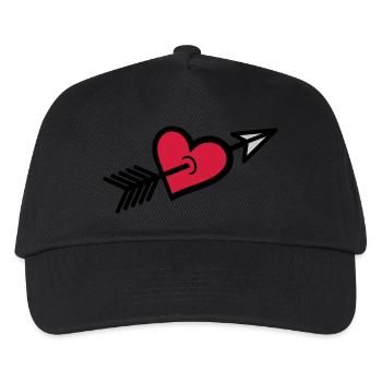 Arrow shot through heart - Kids’ Baseball Cap - black - Front
