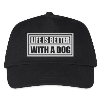 better with a dog - Kids’ Baseball Cap - black - Front
