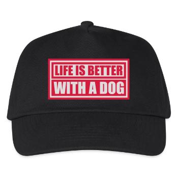 better with a dog - Kids’ Baseball Cap - black - Front