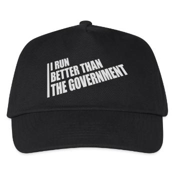 run better than government - Kids’ Baseball Cap - black - Front