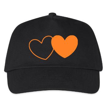Valentine's Day Heart Orange - Kids’ Baseball Cap - black - Front