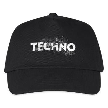 Techno Art Design Musik zu Raver, EDM Festival - Kinder Basecap - Schwarz - Vorne
