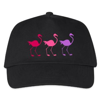 Three colorful flamingos - Kids’ Baseball Cap - black - Front