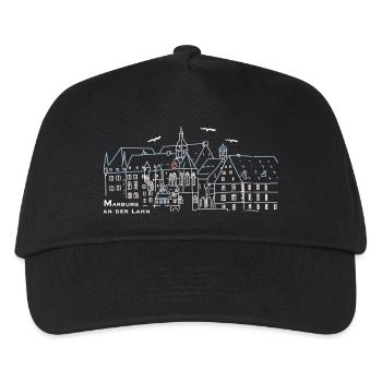 Marburg an der Lahn, Schloss, Hessen, Zeichnung - Kinder Basecap - Schwarz - Vorne