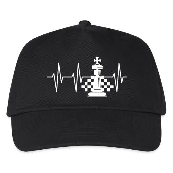 Checkerboard Pulse Icon Heartbeat Chess King - Kids’ Baseball Cap - black - Front