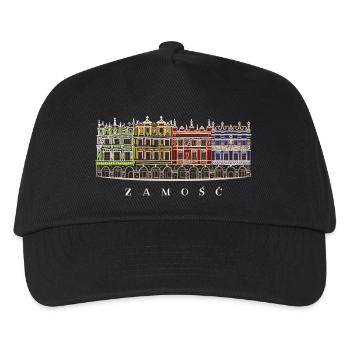 Zamosc in Polen, Fassaden am Markt, Handzeichnung - Kinder Basecap - Schwarz - Vorne