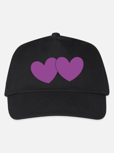 Valentinstag Herz violett Paare - Kinder Basecap - Schwarz