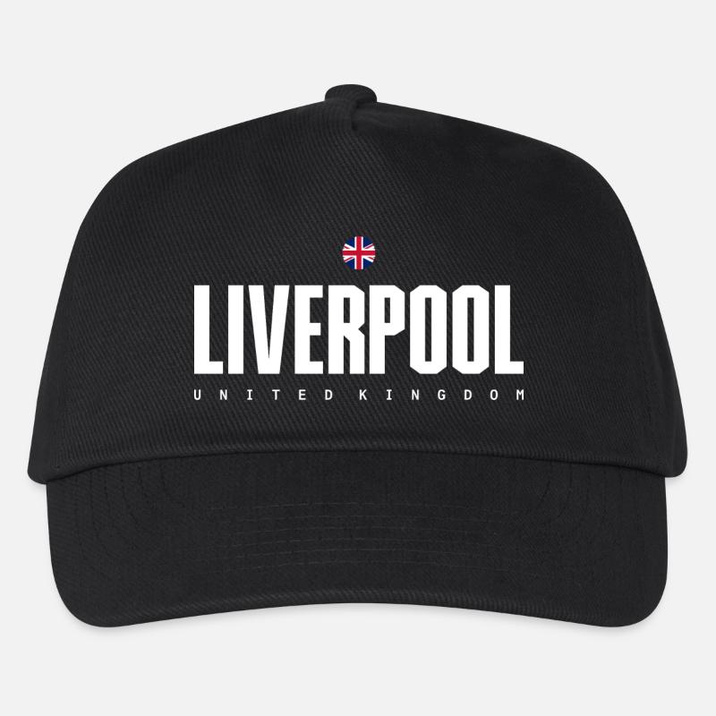 Liverpool Fetter Blocktext - Kinder Basecap - Schwarz