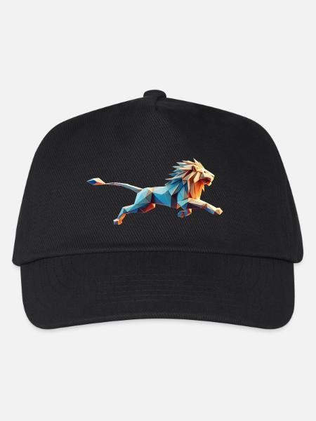 lion qui court origami géométrique 3d - Casquette de baseball Enfant - noir
