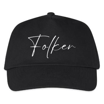 Folker Name T-Shirt Geschenk Für Männer - Kinder Basecap - Schwarz - Vorne
