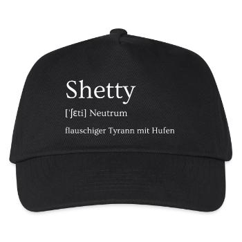 Shetty - flauschiger Tyrann mit Hufen - Kinder Basecap - Schwarz - Vorne