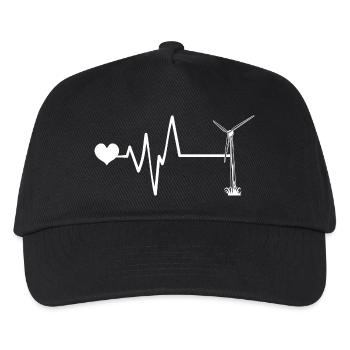 Wind Turbine Pulse Heartbeat Energy - Kids’ Baseball Cap - black - Front