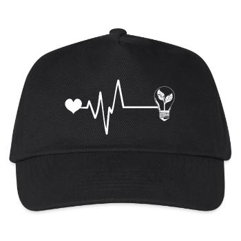 Light bulb pulse heartbeat energy - Kids’ Baseball Cap - black - Front