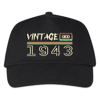 1943 Original 1943 Retro 1943 Geburtstagsgeschenk - Kinder Basecap - Schwarz - Vorne
