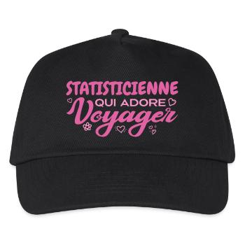 Weltreisender Statistiker mit einer Leidenschaft für das Reisen - Kinder Basecap - Schwarz - Vorne