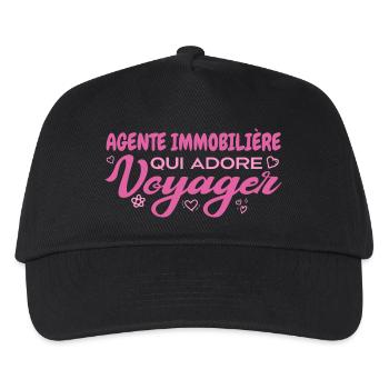 Passionate globe-trotting real estate agent - Kids’ Baseball Cap - black - Front