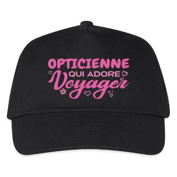 Globe-trotting optician with a passion for travel - Kids’ Baseball Cap - black - Front
