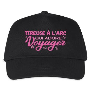Tireuse à l'arc globe-trotteuse passionnée voyage - Casquette de baseball Enfant - noir - Devant