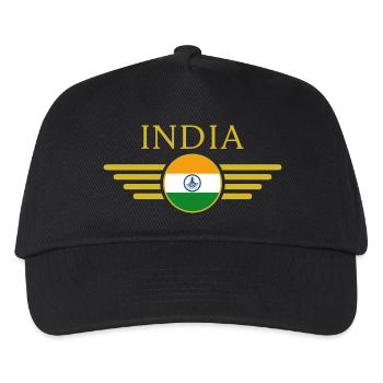 Ich liebe Indien, Stil Design T-Shirt - Kinder Basecap - Schwarz - Vorne