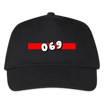 069 - Frankfurt Vorwahl - Telefon - telefonieren - Kinder Basecap - Schwarz - Vorne
