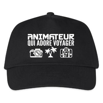 Voyageurs & Animateurs : Passion & Découverte - Casquette de baseball Enfant - noir - Devant