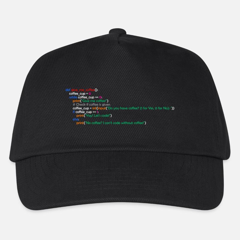 Coffee, Programming, Funny, Coffee - Kids’ Baseball Cap - black