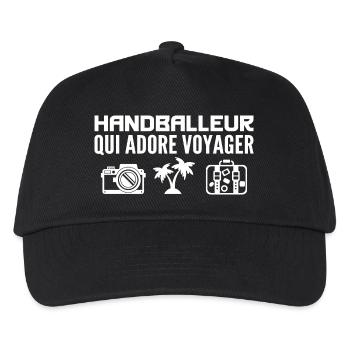 Voyageurs & Handballeurs : Passion & Découverte - Casquette de baseball Enfant - noir - Devant